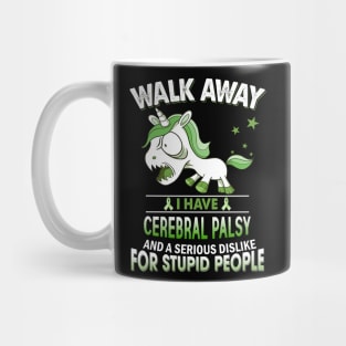 funny cerebral palsy grumpy unicorn warrior Mug